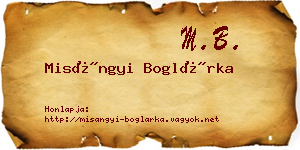 Misángyi Boglárka névjegykártya